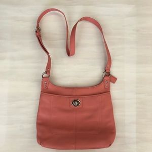 Authentic COACH Salmon Cross Body Bag